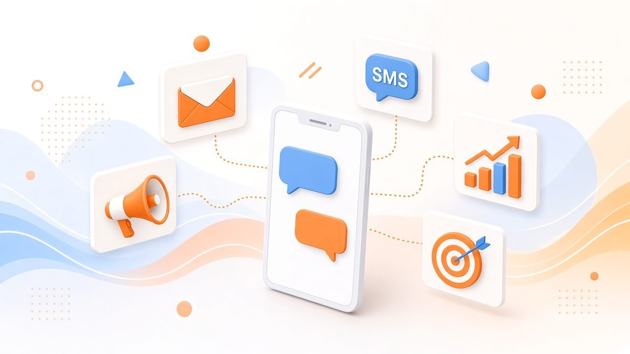 WhatsApp API & Chatbot campaign features illustration